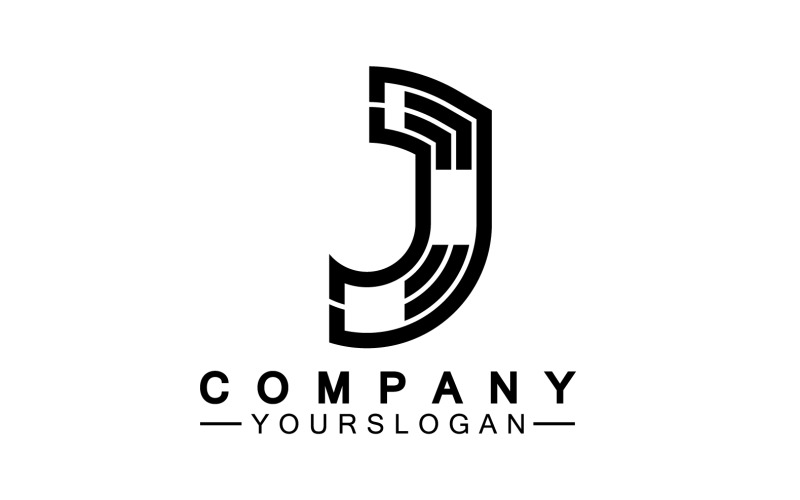 J eerste letter logo vector v51