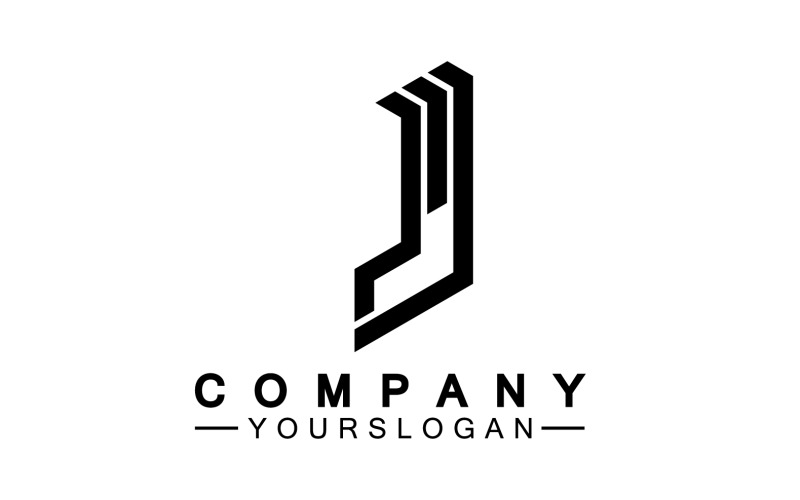 J lettre initiale logo vecteur v28