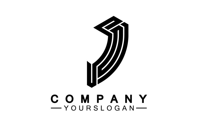 J lettre initiale logo vecteur v43