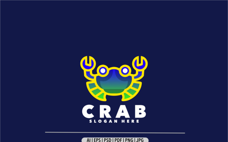 Krabben-Farbverlauf-grünes Logo-Design