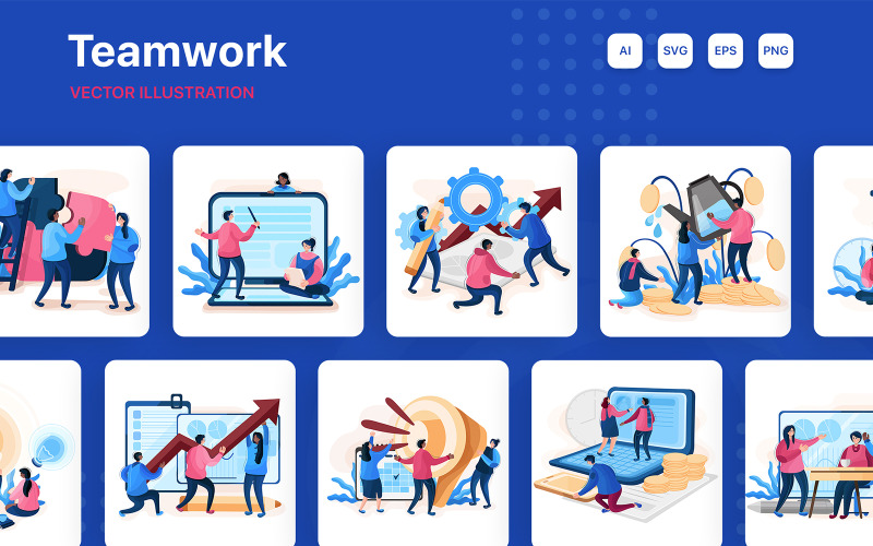 M200_ Ilustrações de trabalho em equipe
