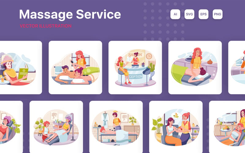 M202_ Illustrationer för massageservice