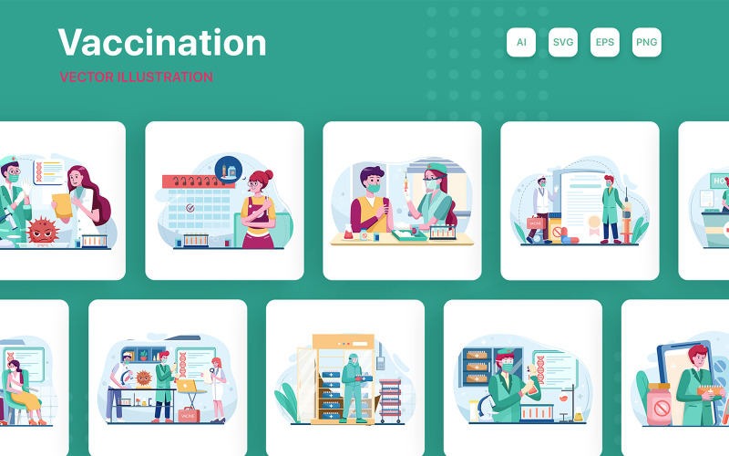 M217_ Pack d'illustrations de vaccination