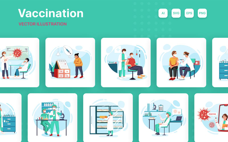 M223_ Набор иллюстраций по вакцинации