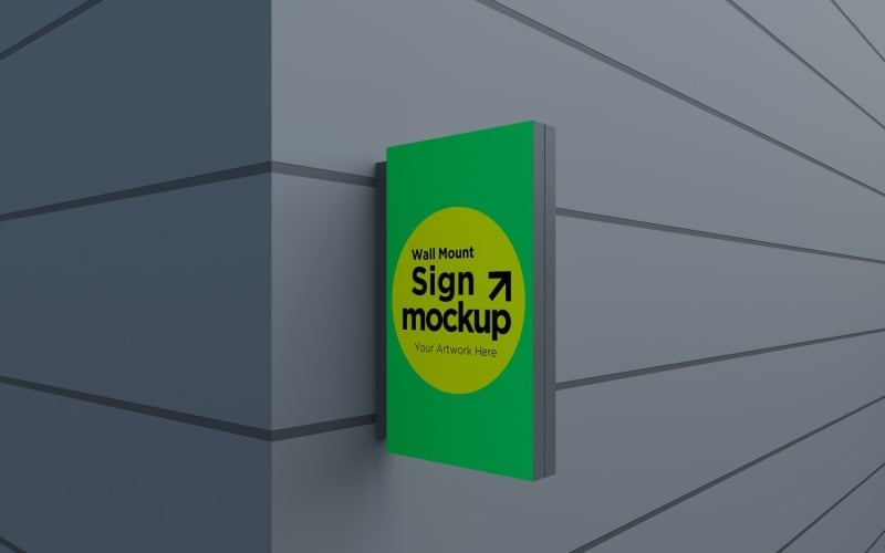 Modelo de maquete de placa de fachada retangular para montagem em parede 01A