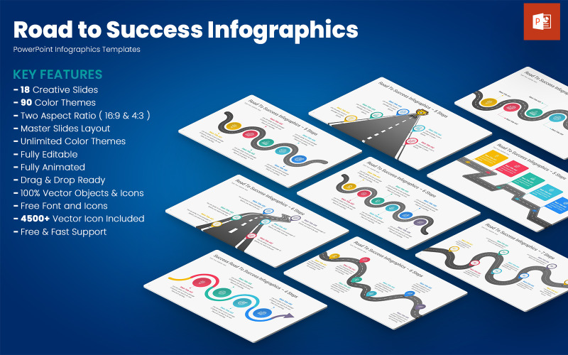 Шлях до успіху Інфографіка Шаблони PowerPoint