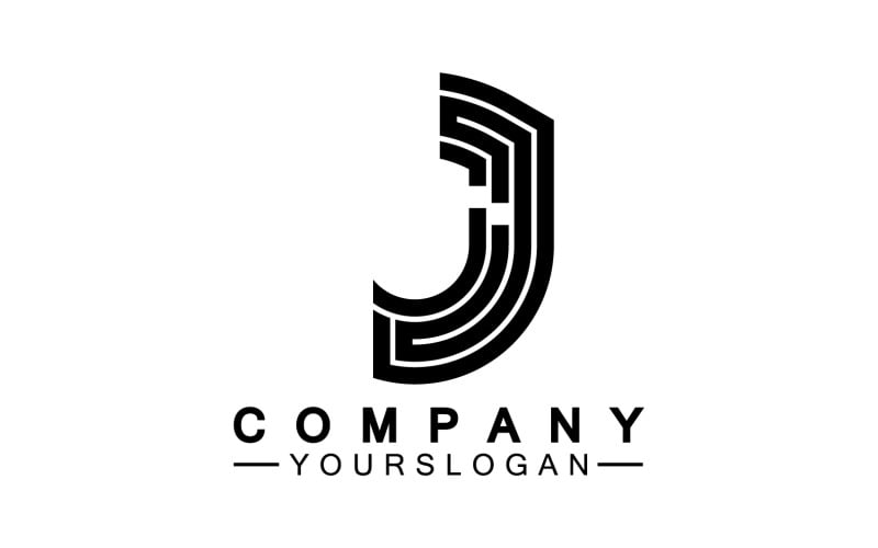 Wektor logo początkowej litery J v53