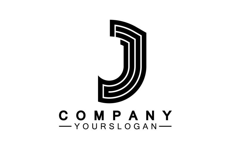 Wektor logo początkowej litery J v54