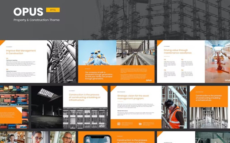 Opus - Fastigheter & Bygg Powerpoint-mall