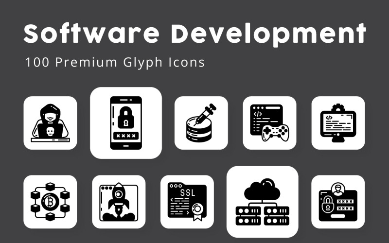 Softwareontwikkeling Glyph-pictogrammen