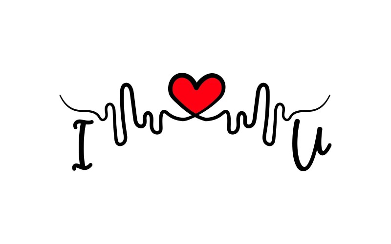 Creatief ik hou van je zwaaiend logo
