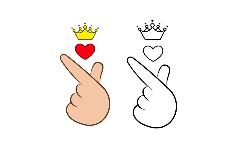 Cuore coreano con logo corona
