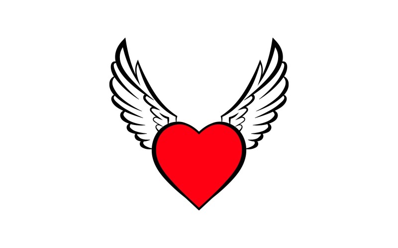 Cuore creativo con logo ali