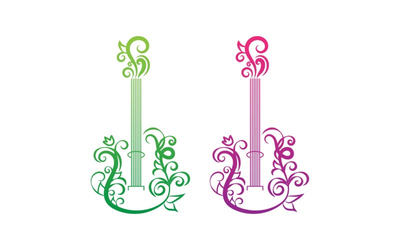 Design creativo del logo della chitarra