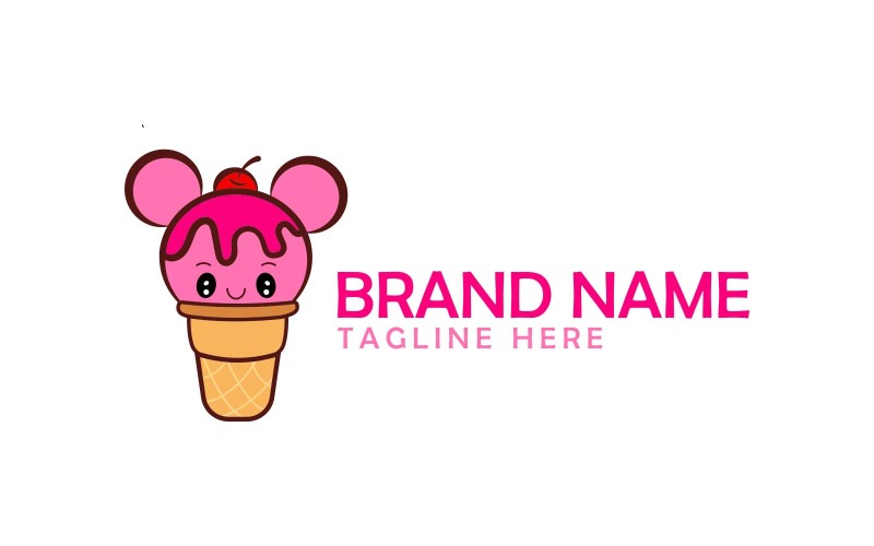 Diseño de logotipo de helado creativo