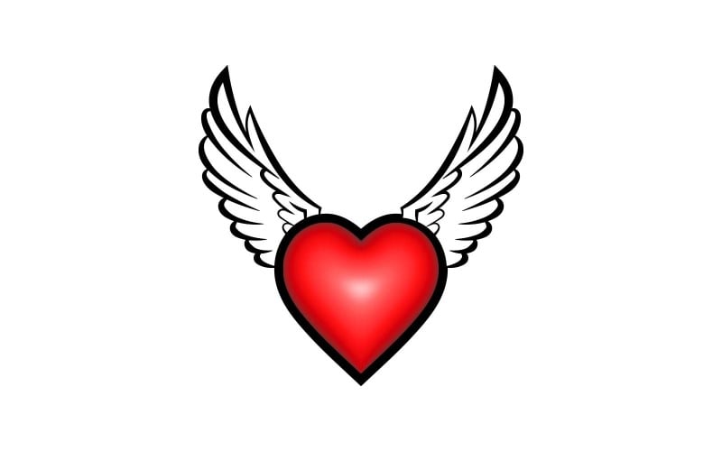 Heart with Wings Logo Design #354381 - TemplateMonster