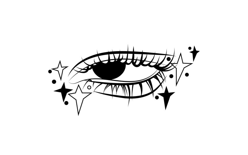 Projekt logo kreatywnego oka z gwiazdami