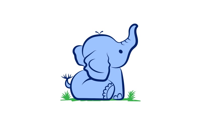 Schattig olifant logo ontwerp