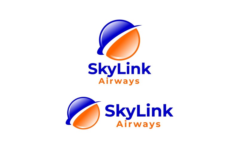 SkyLink Airways logó, repülési logó, globális logó