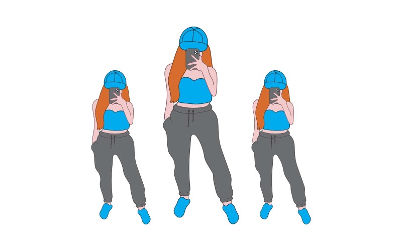 Stijlvol Selfi Girl-logo-ontwerp