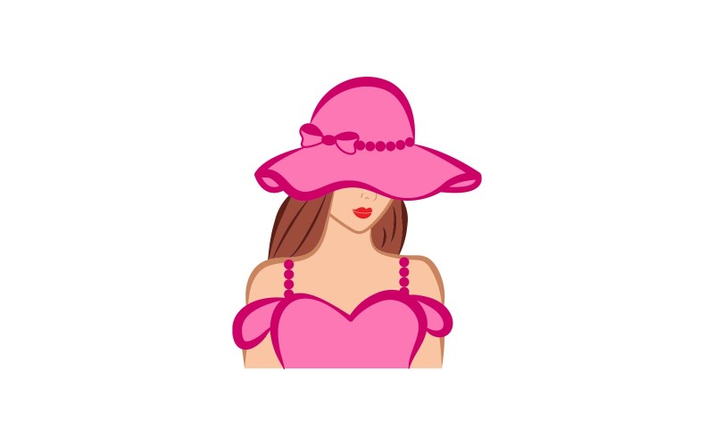 Design del logo carino ragazza rosa
