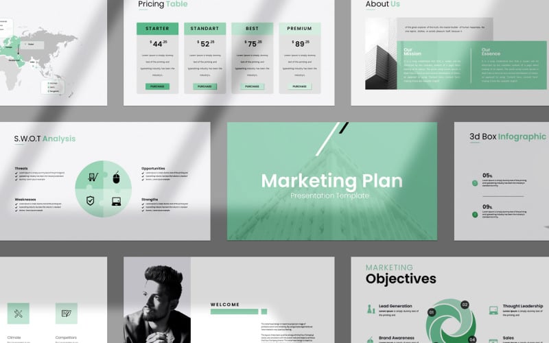 Marketingplan PowerPoint-Präsentationsvorlage