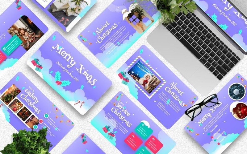 Санта - різдвяні шаблони Googleslide