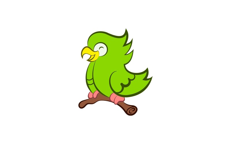 Schattige papegaai kleurrijke logo ontwerp