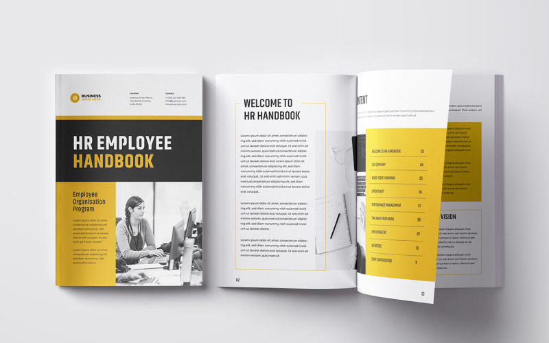 Conception de la mise en page du manuel RH/employé