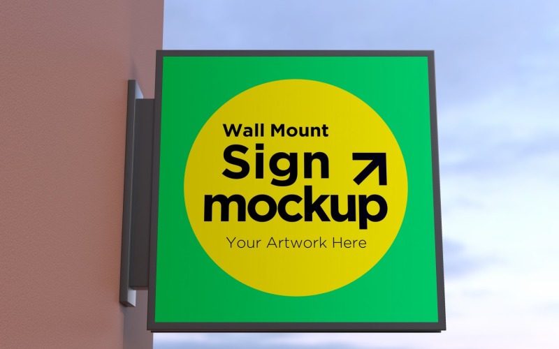 Čtvercová nástěnná cedule Oboustranná vývěsní tabule Mockup 40C