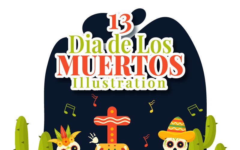 13 Dia de Muertos vectorillustratie