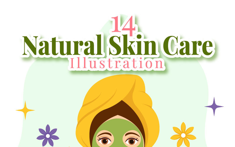 14 Natuurlijke huidverzorging vectorillustratie