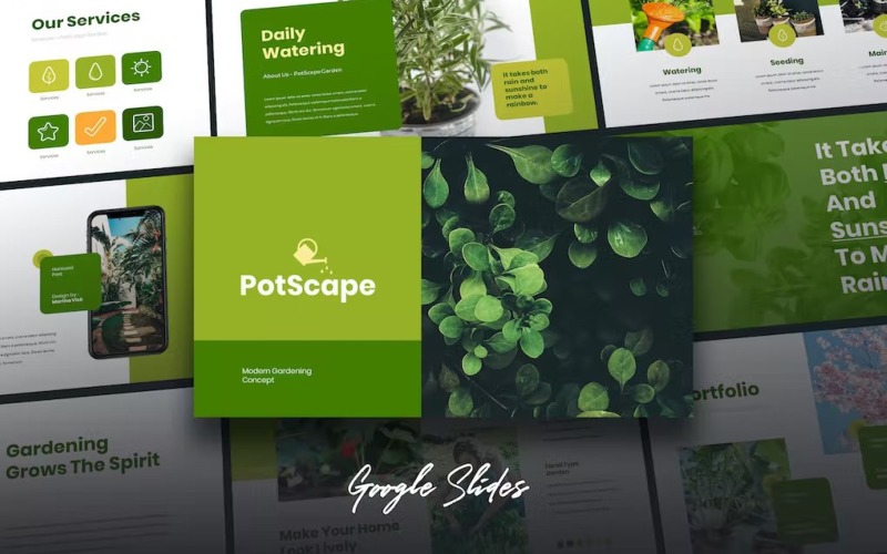 Postcape — szablon prezentacji Google dla firm ekologicznych