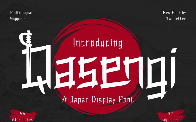 Qasengi | Exibição de fonte do Japão
