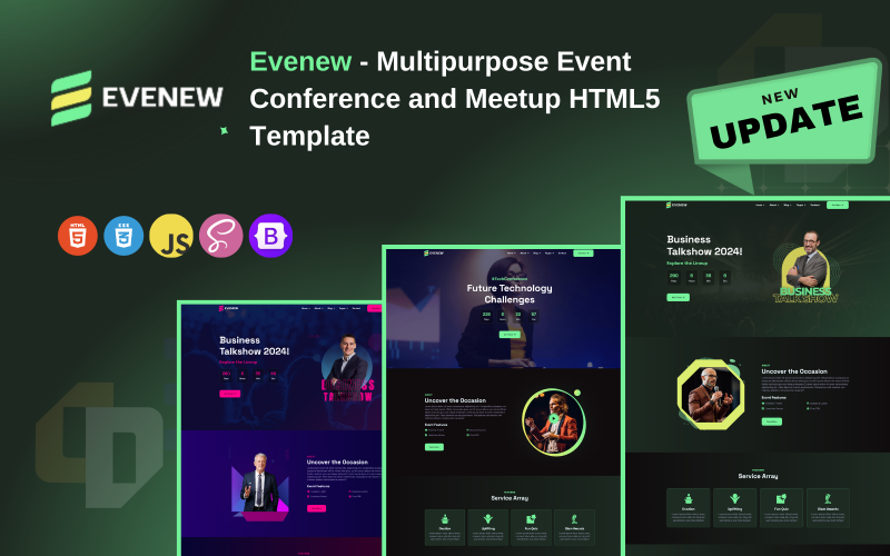 Evenew — wielofunkcyjna konferencja i szablon spotkania HTML5