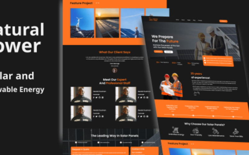 NaturalPower - Ekoloji ve Güneş Enerjisi HTML5 Şablonu