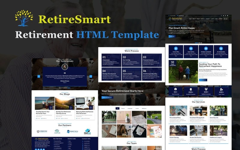 RetireSmart - HTML5-шаблон веб-сайта по пенсионному планированию