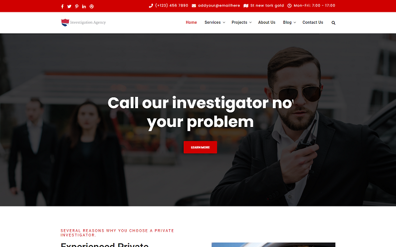 私人调查 html 网站模板