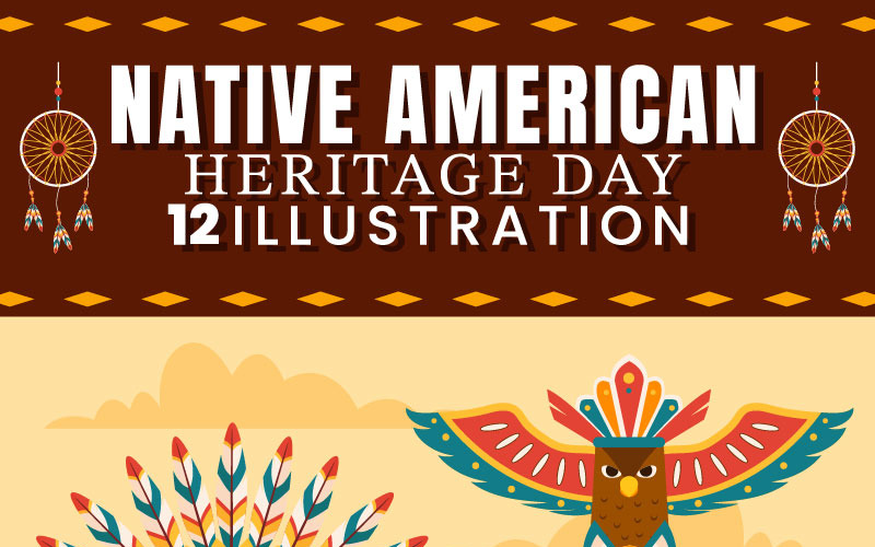 12 Illustrazione del giorno del mese del patrimonio dei nativi americani