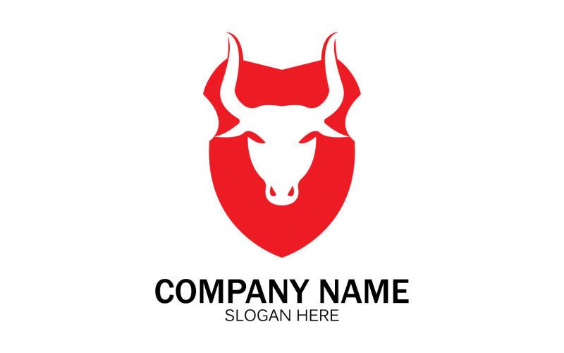 Animal Bull head icon logo vektor v36
