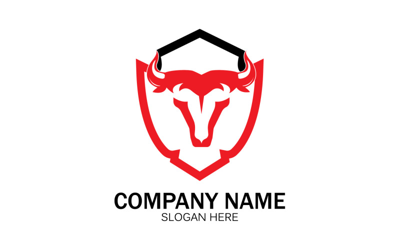 Animal Bull tête icône logo vecteur v29