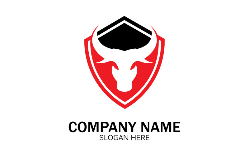 Animal Bull tête icône logo vecteur v34