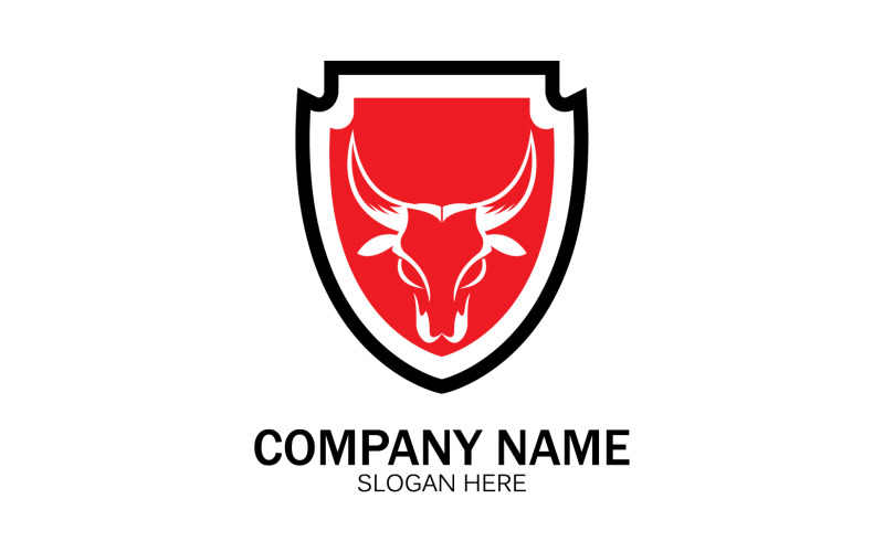 Animale Testa di toro icona logo vettoriale v10