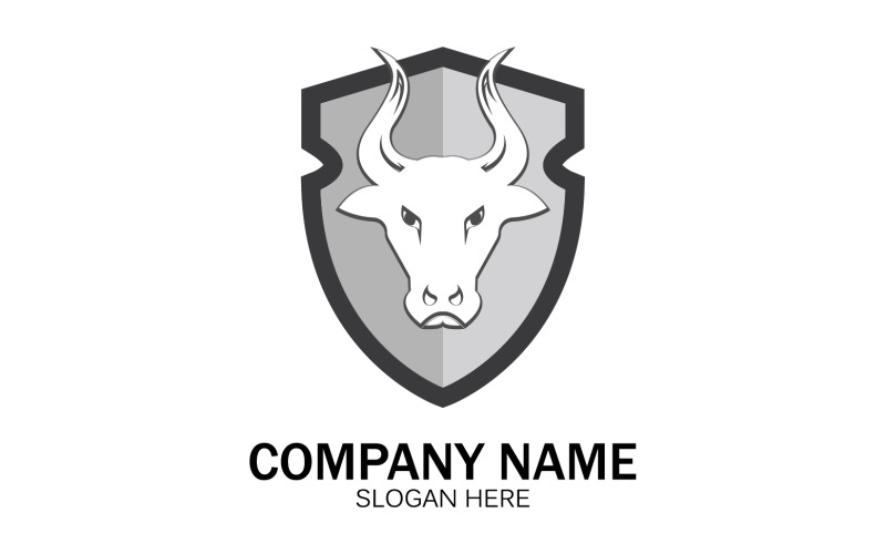 Animale Testa di toro icona logo vettoriale v22