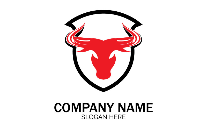 Animale Testa di toro icona logo vettoriale v35