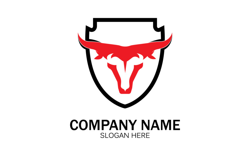 Dierlijke stier hoofd pictogram logo vector v27