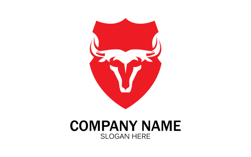 Dierlijke stier hoofd pictogram logo vector v28