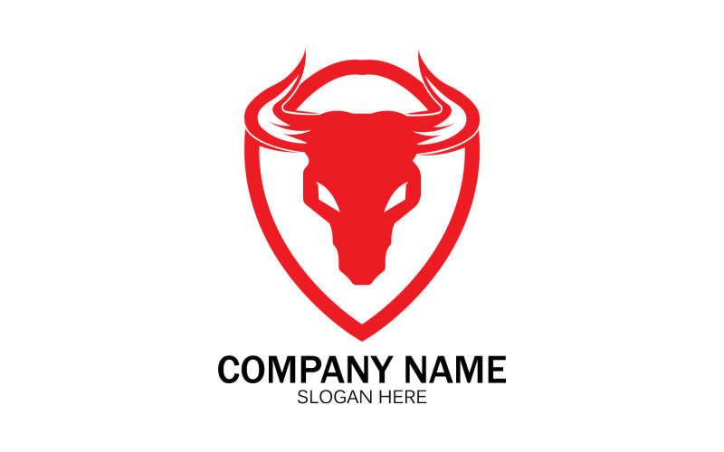 Dierlijke stier hoofd pictogram logo vector v3