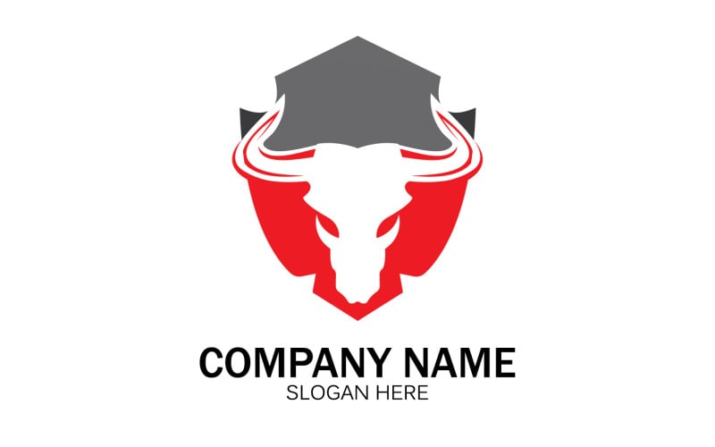 Dierlijke stier hoofd pictogram logo vector v44