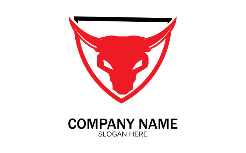 Dierlijke stier hoofd pictogram logo vector v5